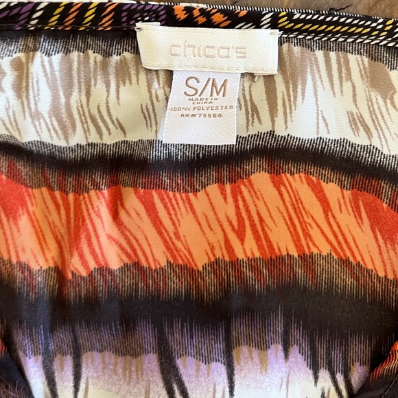 Chico’s Missoni Print Poncho Top Shirt Flowy Lightweight Resort Poncho Blouse - Picture 5 of 5